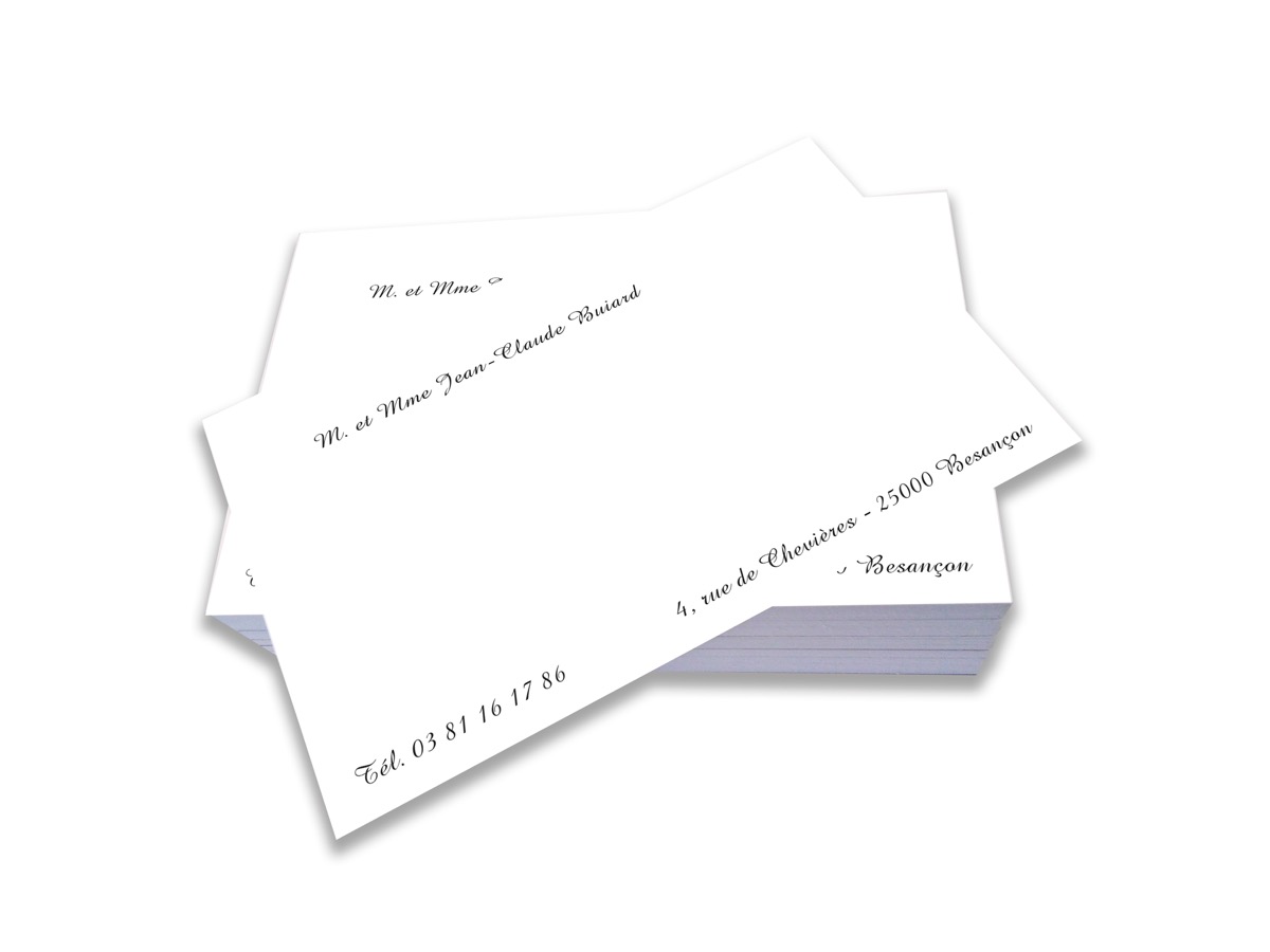 Cartes de visite 128x82 mm à Besançon